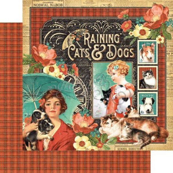 Raining Cats & Dogs - Raining Cats & Dogs 12" Designpapir fra Graphic 45