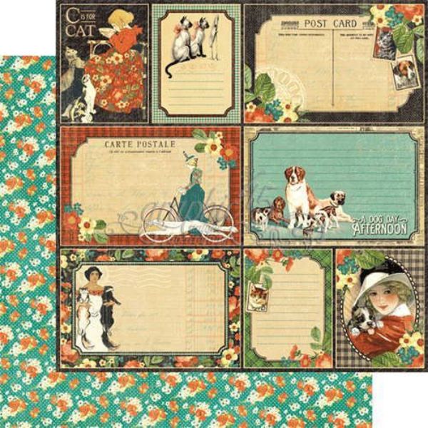  Four-legged Friend - Raining Cats & Dogs 12" Designpapir fra Graphic 45