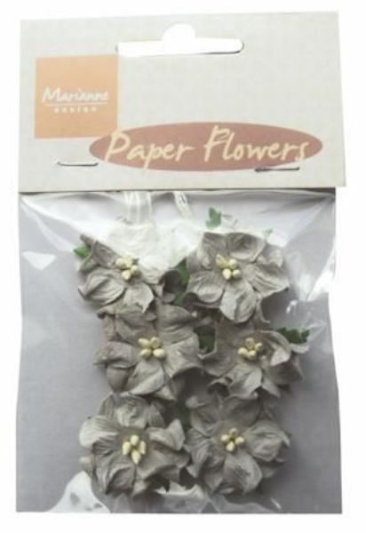Grå papir blomster fra Marianne Design - RB2229 