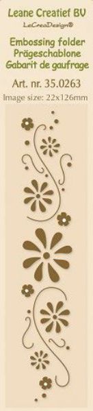 Border Flower Swirls - Embossing folder fra Leane Creatief - 35.0263