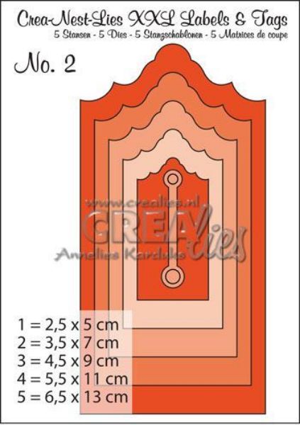 XXL Labels & Tags -  Dies Standsejern fra CreaLies - no. 2