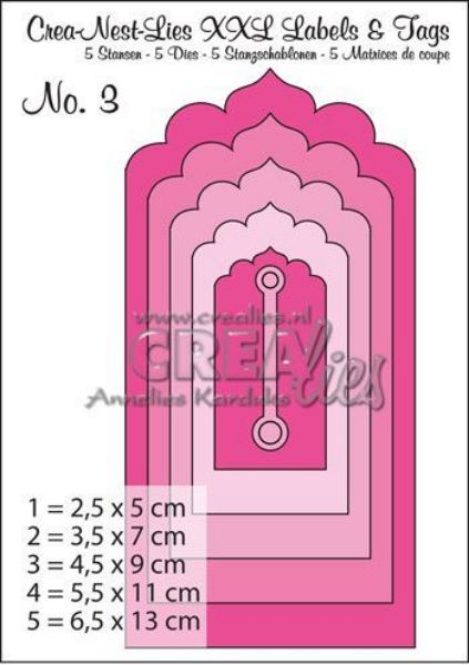 XXL Labels & Tags -  Dies Standsejern fra CreaLies - no. 3