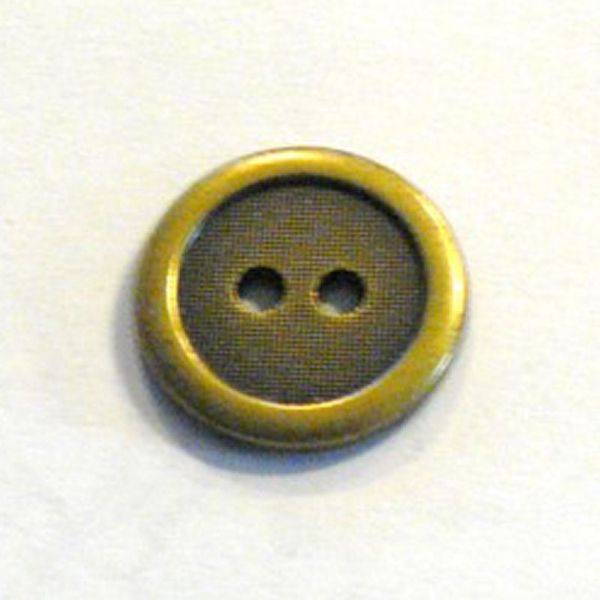 Antik messingfarvet Ringknap - 17,5 mm