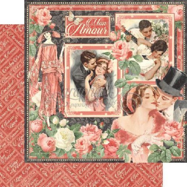 Designpapir 12x12 fra Graphic 45 - Mon Amour