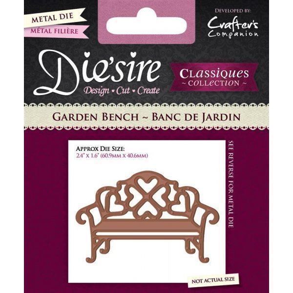 Benk, havebænk - Garden Bench - DS-C-BENCH - Die´sire Classiques Collection til scrapbooking og kort