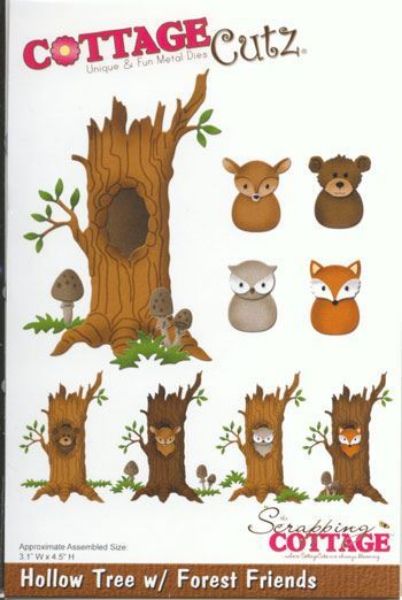 Cottage Cutz Hollow Tree x7 Forest Friends standsejern til scrapbooking - CC-230