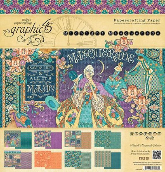 Papir blok 12x12 fra Graphic 45 - Midnight Masquerade