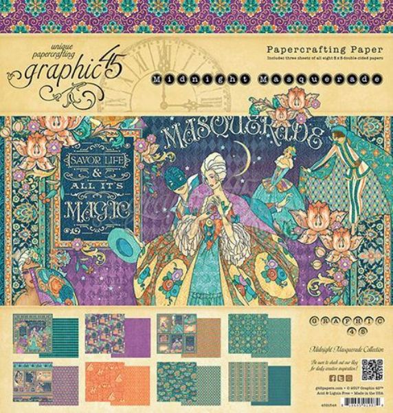 Papir blok 8x8 fra Graphic 45 - Midnight Masquerade