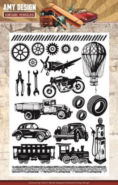 Vintage Vehicles silikonestempler fra Amy Design - AOCS10014