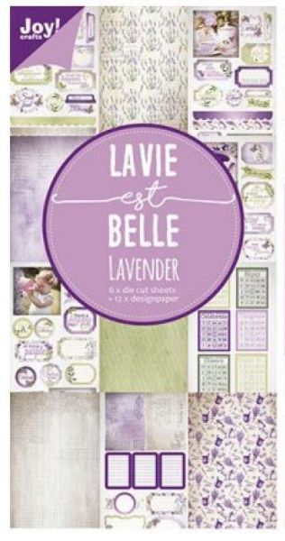 Lavie Belle Lavender - designblok og udstandsning - fra Joy Design til scrapbooking og kort