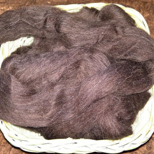 Natur sort Shetland tops til spinding af garn