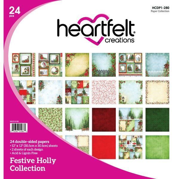 Festive Holly Collection - Designblok fra Heartfelt Creations - HCDP1-280