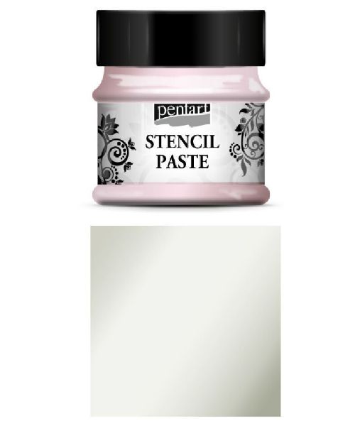 Stencil Paste - 50 ml - fra Pentart - Pearl Ice Flower