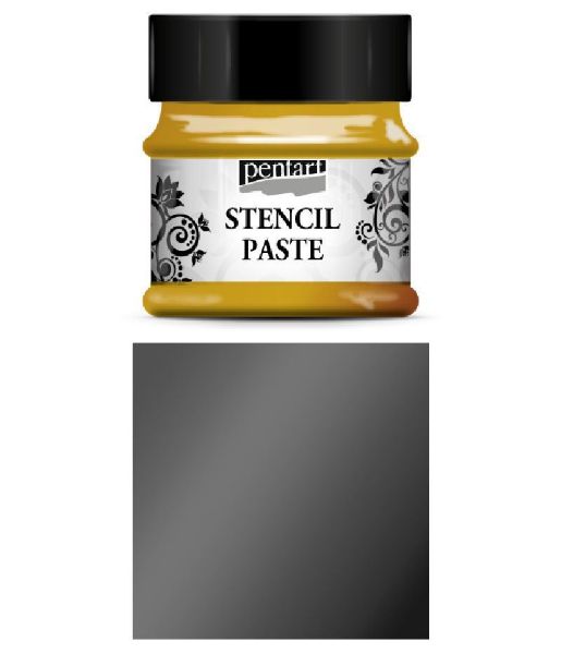 Stencil Paste - 50 ml - fra Pentart - Metal Black Diamond