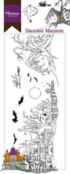 Silikone stempel med Halloween motiv - Haunted Mansion fra Marianne Design - HT1627