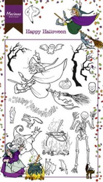 Silikone stempel med Halloween motiv - Happy Halloween fra Marianne Design - HT1626