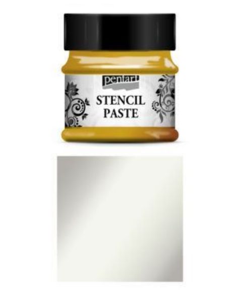 Stencil Paste - 50 ml - fra Pentart - Metal Silver