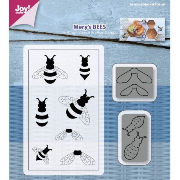 Mery´s Bees - Bier - Silikone stempel og standsejern sæt til scrapbooking og kort - 6004/0020 fra Joy Crafts