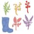 Rain Boots and Blossoms, Raindrop Sentiments - Singing in the Rain - Dies og Stempelsæt fra Heartfelt Creations - HCPC-3811, HCPC-3812 HCD1-7169