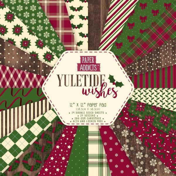 Paper Addicts - Yuletide Wishes design papir pakning til scrapbooking og kort - PAPAD019X18