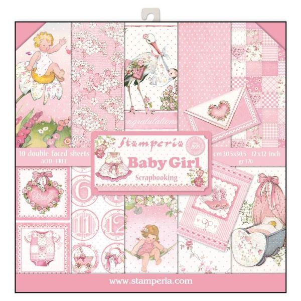 Stamperia Baby Girl design papir pakning til scrapbooking og kort - SBBL41