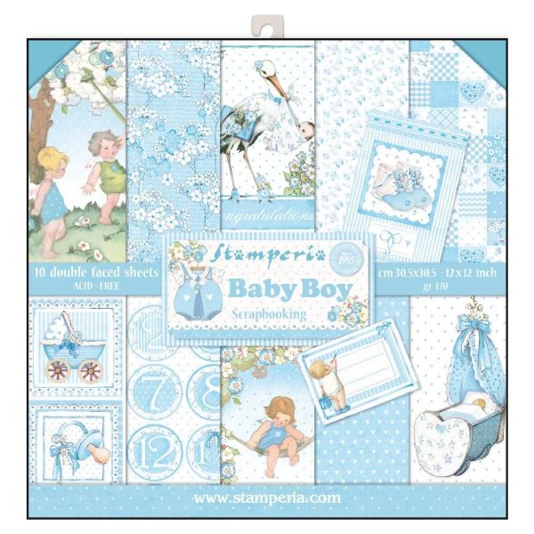 Stamperia Baby Boy design papir pakning til scrapbooking og kort - SBBL40