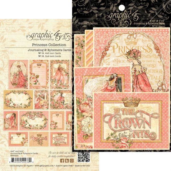 Kort i karton fra Graphic 45 - Princess - Journaling & Ephemera