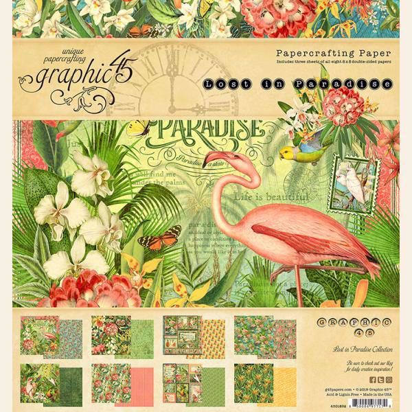 Papir blok 8x8 fra Graphic 45 - Lost in Paradise - 4501892