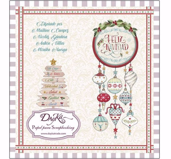 DayKa, Feliz Navidad design papir blok 8 x 8 til scrapbooking og kort - SCP-1021