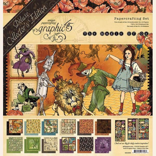 Papir blok 12x12 mm fra Graphic 45 -The Magic of Oz - Deluxe Collector's Edition