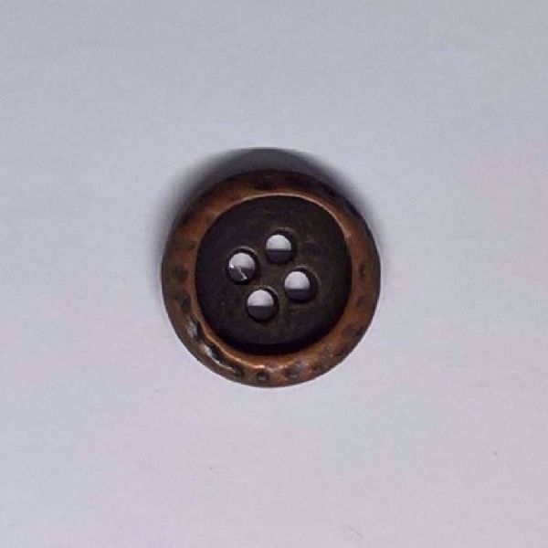 Antik bronzefarvet knap- 15 mm