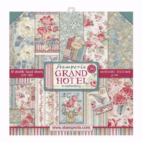 Stamperia Grand Hotele design papir pakning til scrapbooking og kort - SBBL57