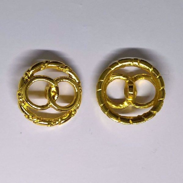 Åben Guldknap med ringe - Ø 28 mm