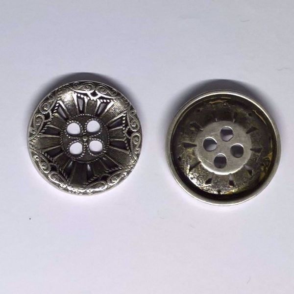 Sølv knap - Victoriansk - Ø 23 mm