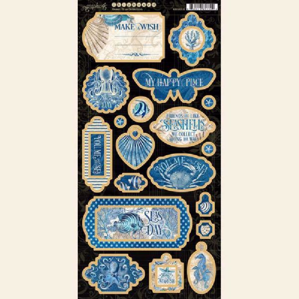 Chipboard fra Graphic 45 - Ocean Blue - 450018