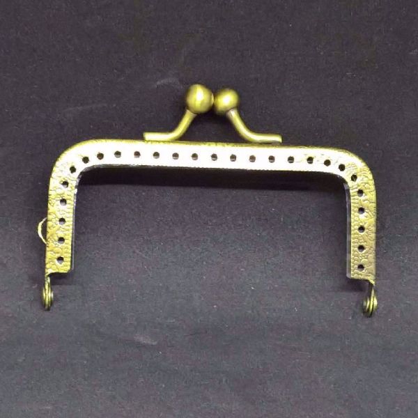 Kantet Taske bøjle -8,5 cm - Antik bronse farvet