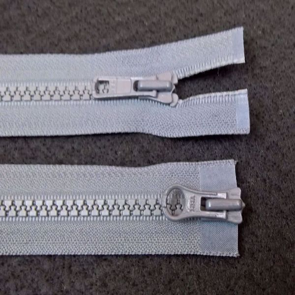 Dobbelt  Lynlåse fra YKK - Plast 6 mm - Grå