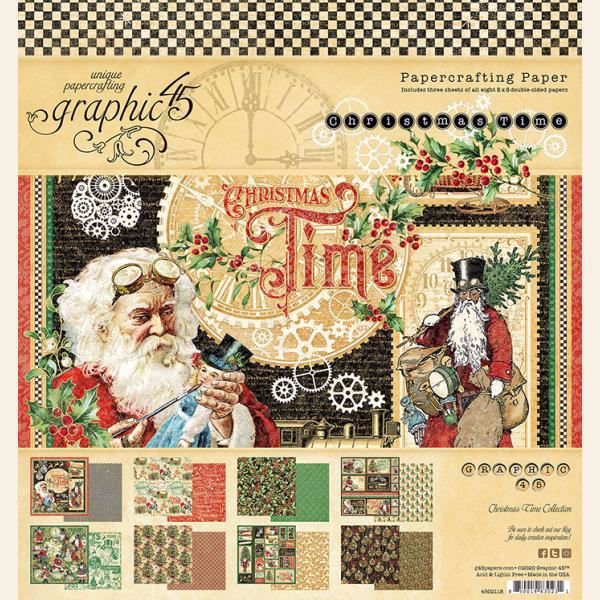 Papir blok 8x8 fra Graphic 45 - Christmas Time - 4502118