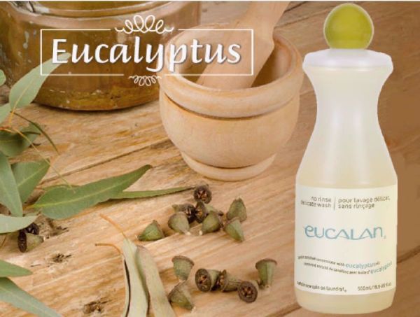 Flydende uldsæbe til vask af uld, silke og finere bomuld - Eucalan med lanolin og eucalyptus