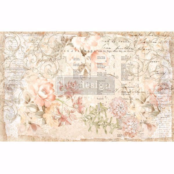 Découpage Décor Tissue Paper - Floral Parchment til decoupage scrapbooking og kort - 647469