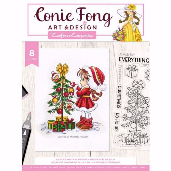 Sally's Christmas friends Stempel sæt fra Crafters Companion til scrapbooking og kort - CF-STP-SALCF