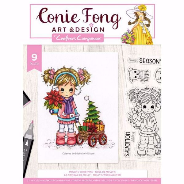 Molly's Christmas Stempel sæt fra Crafters Companion til scrapbooking og kort - CF-STP-MOLCH