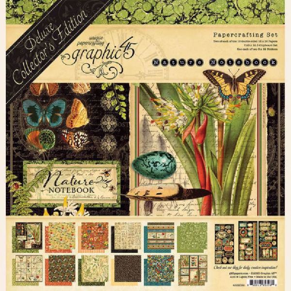 Papir blok 12x12 mm fra Graphic 45 - Nature Notebook - Deluxe Collector's Edition 4502093