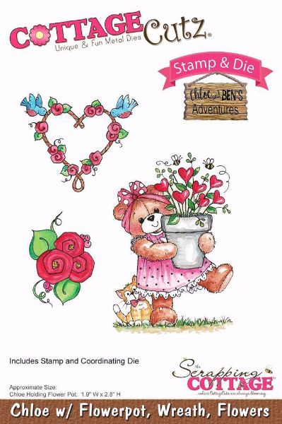 Chloe w/ Flowerpot, Wreath, Flowers standsejern til scrapbooking - CCS-027 - Chloe and Ben's Adventures