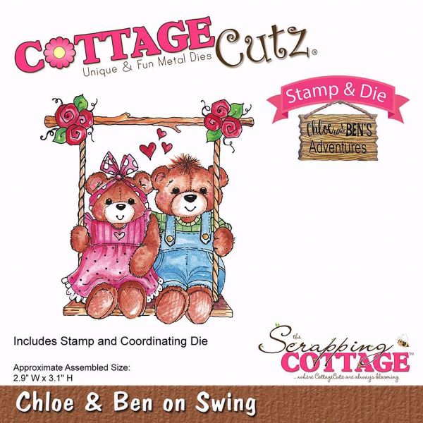 Chloe & Ben on Swing standsejern til scrapbooking - CCS-026 - Chloe and Ben's Adventures