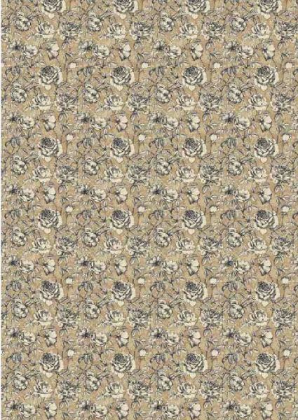 Stamperia Ris papir til decoupage scrapbooking og kort - DFSA3011 - Roses with Ocher Background