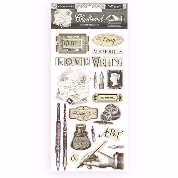 Stamperia Chipboard 15x30 cm Calligraphy - Pap - DFLCB14