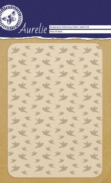 Fugle i flok embossing folder fra Aurelie - AUEF1018