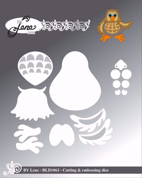 By Lene Dies - Ugle - BLD1063 - dies standsejern og embossing til scrapbooking og kort