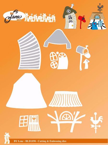 By Lene Dies - Skæve huse - Crookes Houses 2 dies - BLD1098 - dies standsejern og embossing til scrapbooking og kort